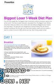 Biggest Loser 1-Week Diet Plan PDF